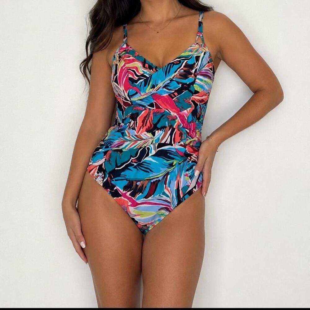 Multi colored one piece swimsuit with